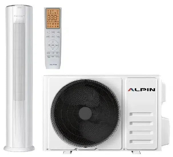 Alpin - колонен - 24 000 BTU - Инверторен климатик с дизайнерско вътрешно тяло и самопочистване