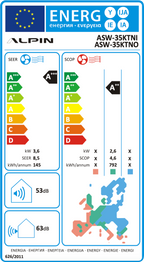 Alpin - Nordic А+++ - 12 000 BTU - Инверторен климатик с йонизация и самопочистване