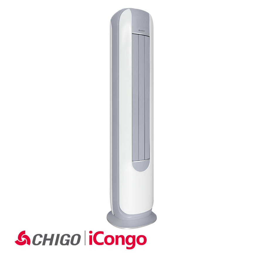 CHIGO iCongo- колонен - 28 000 BTU - Инверторен климатик с филтрация, дизайнерско вътрешно тяло и самопочистване