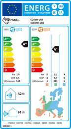 Crystal - подов  - 9 000 BTU - Инверторен климатик с WiFi и самопочистване
