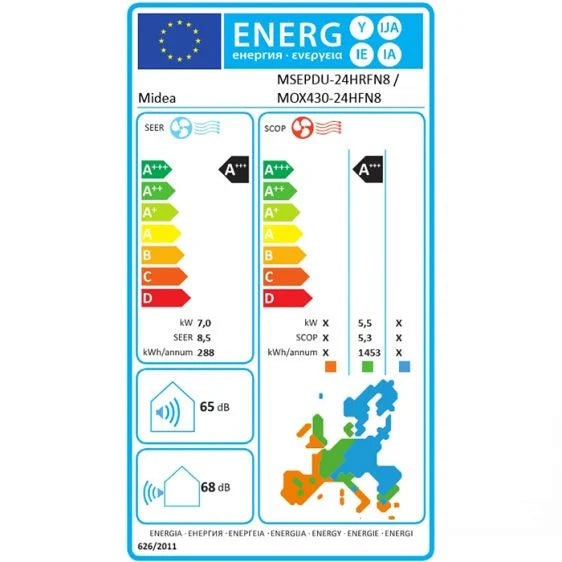Midea - All Easy Pro Nordic А+++ - 24 000 BTU - Инверторен климатик с Intelligent Eye и самопочистване