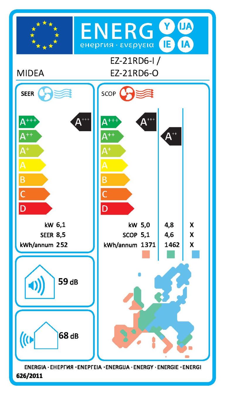 Midea Solstice AI - А+++ - 21 000 BTU - Инверторен климатик с AI и самопочистване