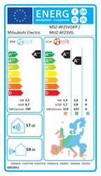 Mitsubishi Electric - MSZ-AY А+++ - 9 000 BTU – Инверторен климатик с Plasma Quad Plus филтрация и самопочистване