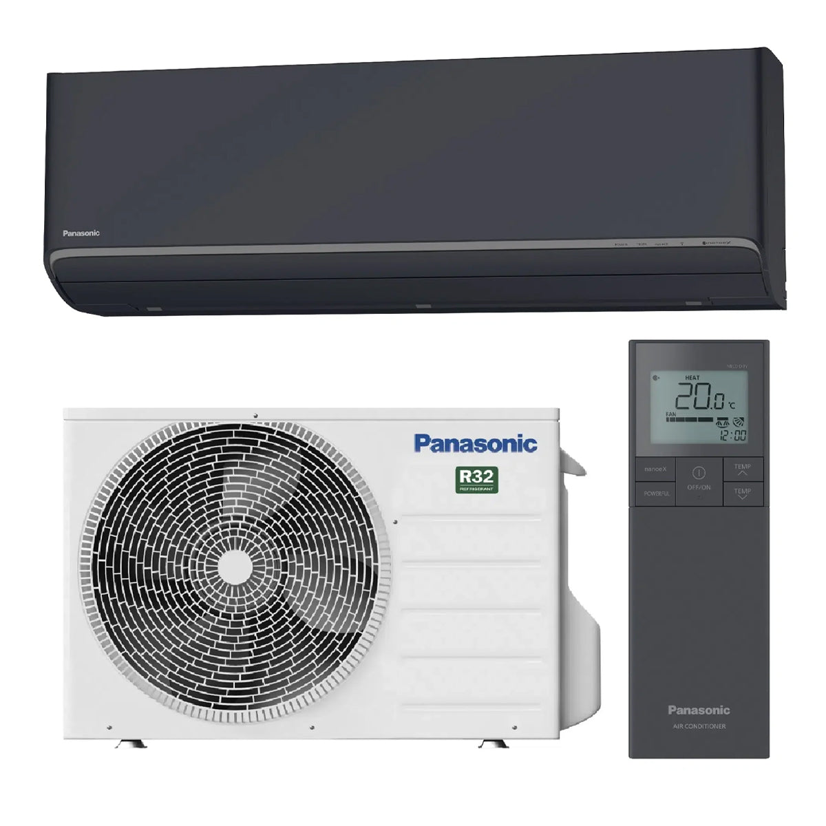 Panasonic Etherea Вътрешно тяло, външно тяло и дистанционно 